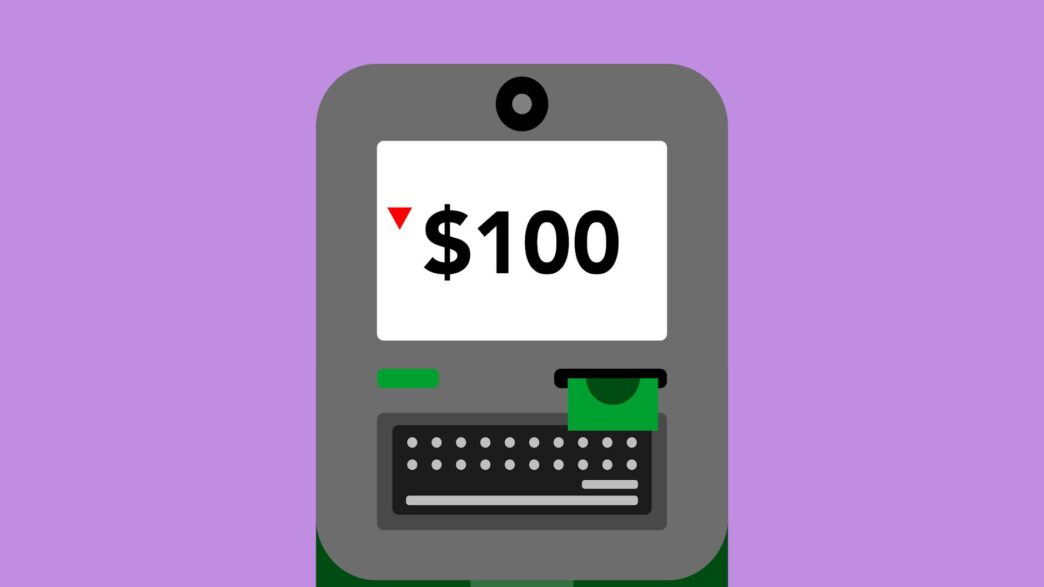 Person using an ATM machine to withdraw cash fee-free