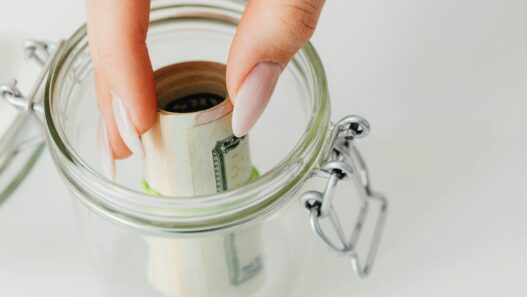 A couple budgeting for their wedding, planning finances together