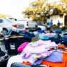 Rack of secondhand clothing ready to sell online