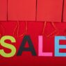 Summer sale and discount tags on store shopping display