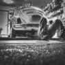 Mechanic working on a car in an auto repair shop