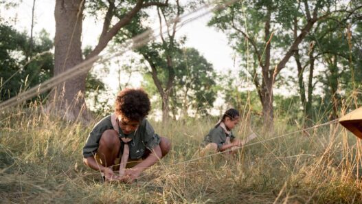 Kids playing outdoors at a summer day camp