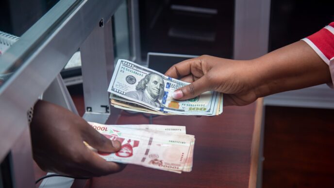 Cash and a bank card on a counter, illustrating a checking account sign-up bonus