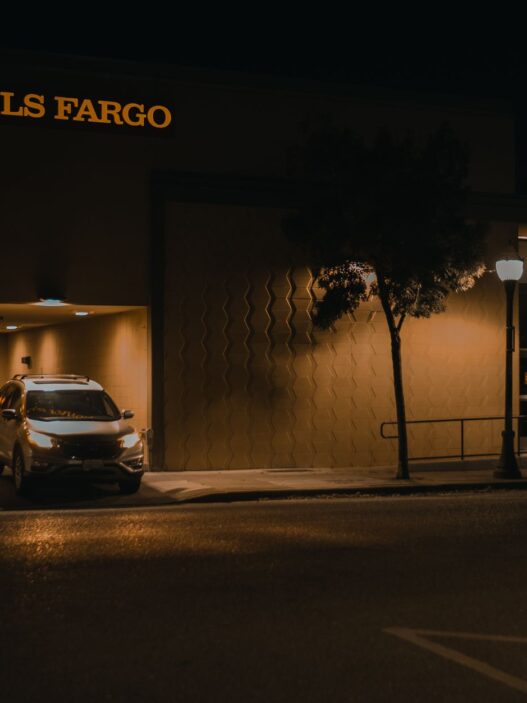Exterior of a local bank branch building