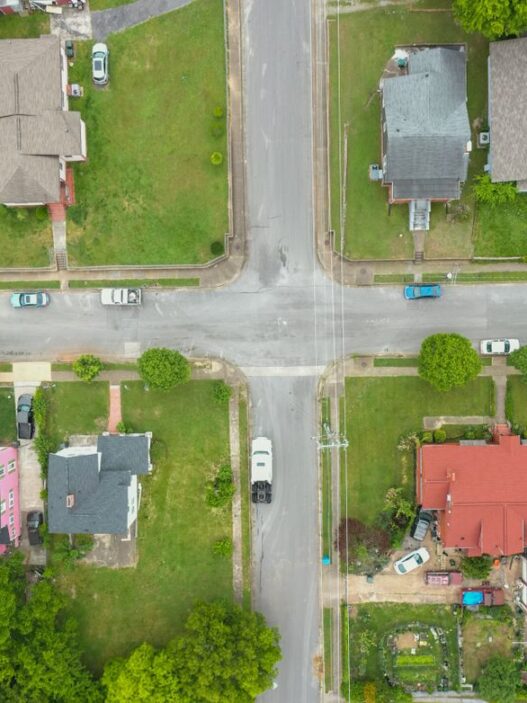 Row of suburban single-family homes representing property tax assessments