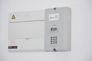 Home electricity meter and utility bill paperwork