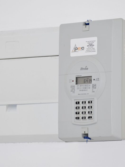 Home electricity meter and utility bill paperwork