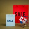 Shopper carrying holiday gift bags