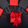 Wrapped holiday gifts and shopping bags set aside weeks before Christmas