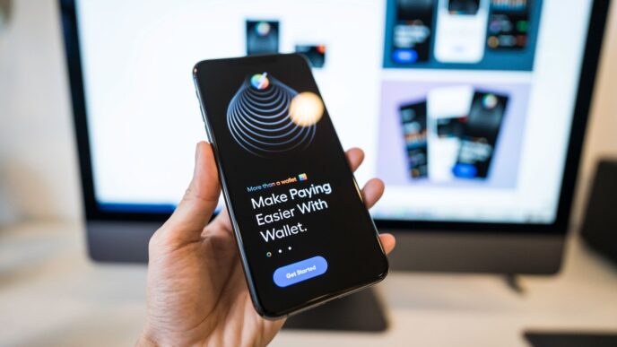 Person using a mobile payment app on a smartphone to transfer money