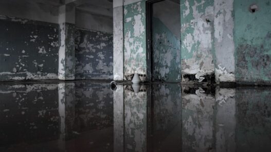 Standing water in a residential basement, illustrating why water backup coverage limits matter