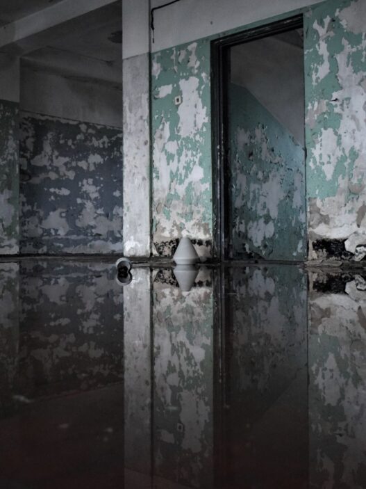 Standing water in a residential basement, illustrating why water backup coverage limits matter