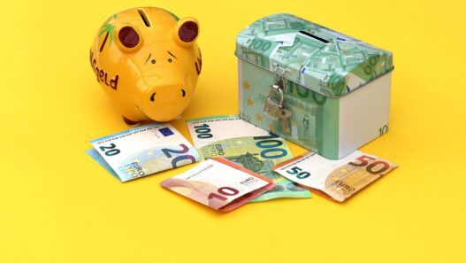 Piggy bank and wrapped gifts representing a Christmas club savings account